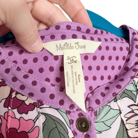 Matilda Jane Dusk Or Dawn Floral Rayon Popover Blouse - Picture 7 of 14